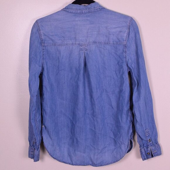 Women's American Eagle Denim Chambray Boyfriend Fit Button Down Shirt - Size S - Picture 10 of 10